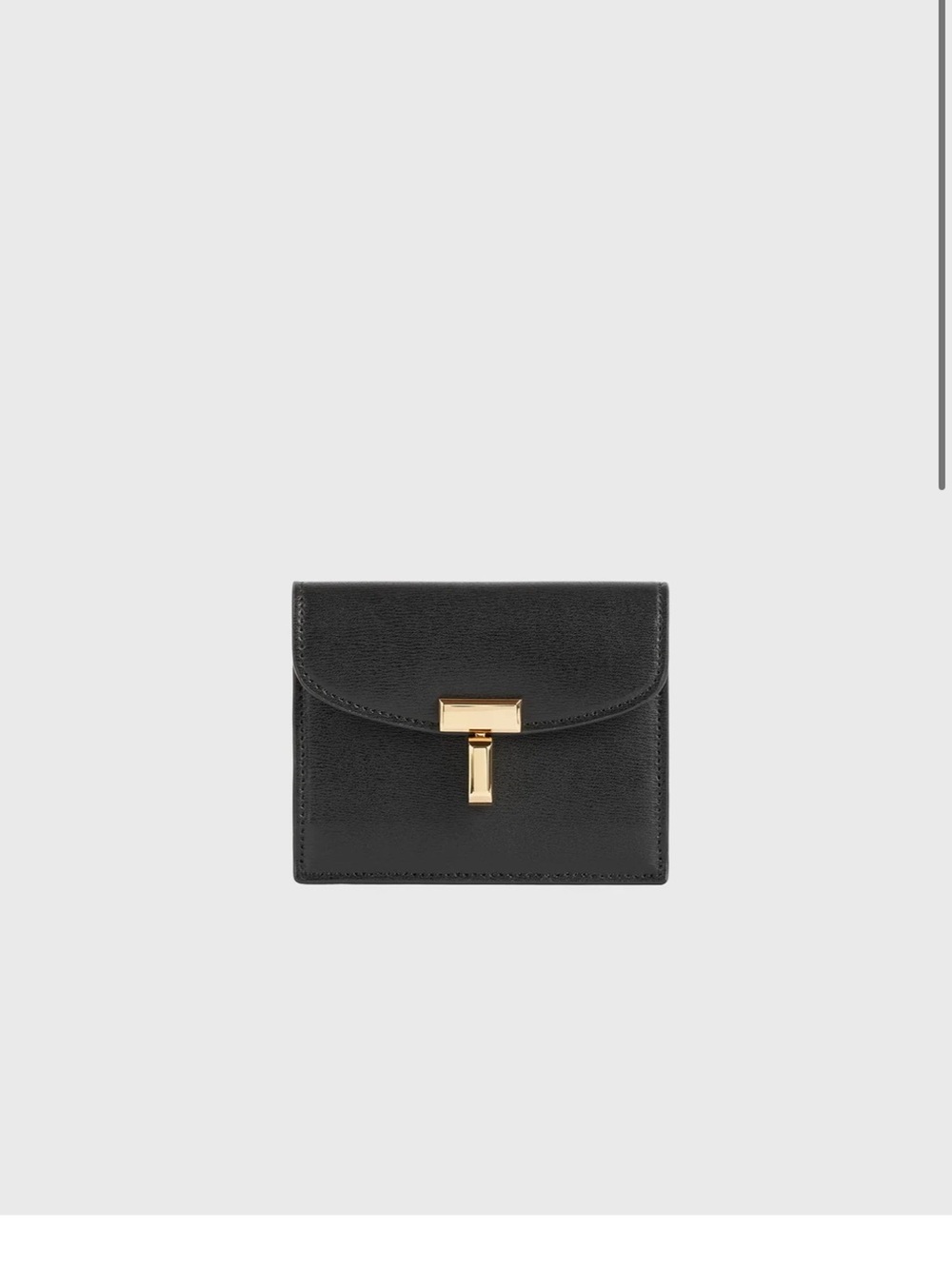 Toteme T-lock leather cardholder black